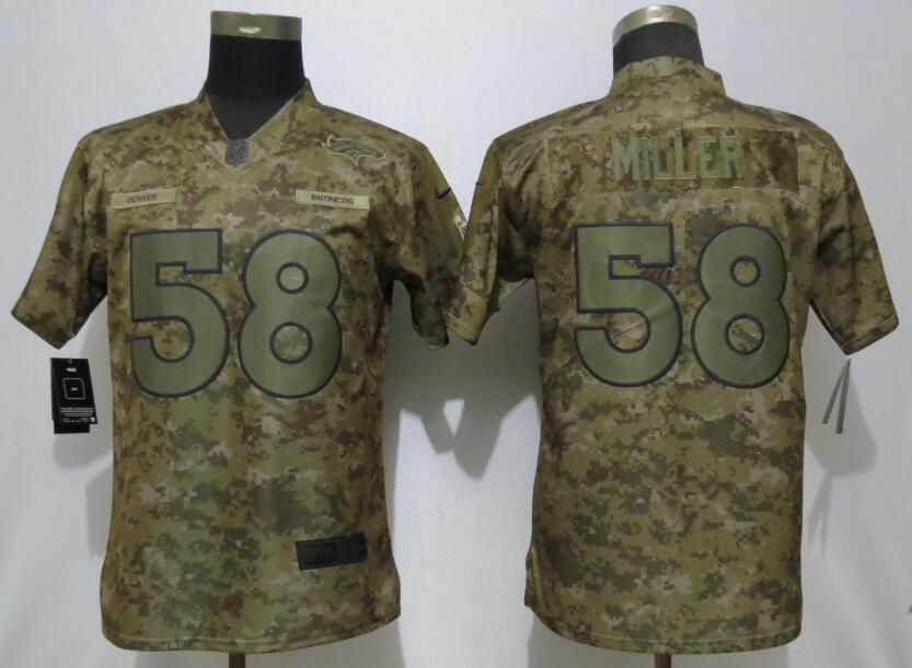 Women Denver Broncos #58 Miller Nike Camo Salute to Service Limited NFL Jersey
